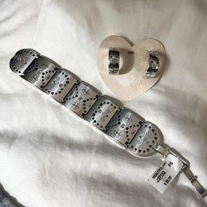 Brighton “Beautiful Heart” bracelet and matching hoop earrings. NEW.TAGS.RETIRED